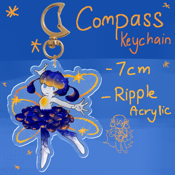 Compass Ripple Keychain