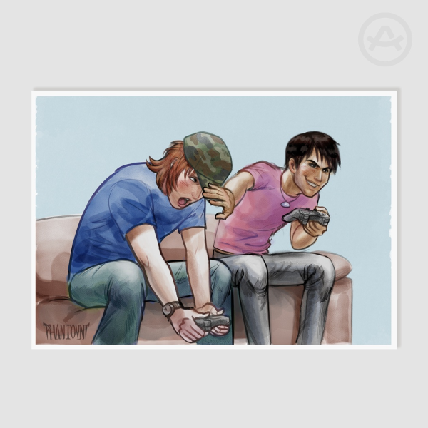 Peterick playing videogames Poster