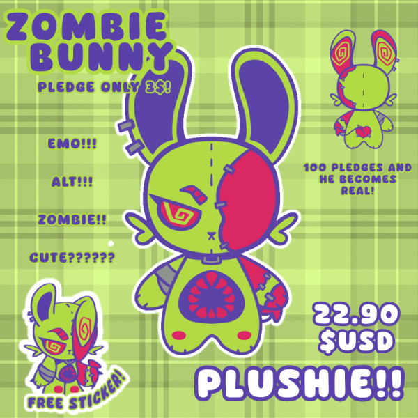 Zombie Bunny Plushie