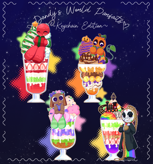 Dandy's World Parfait Keychain Bundle batch 2