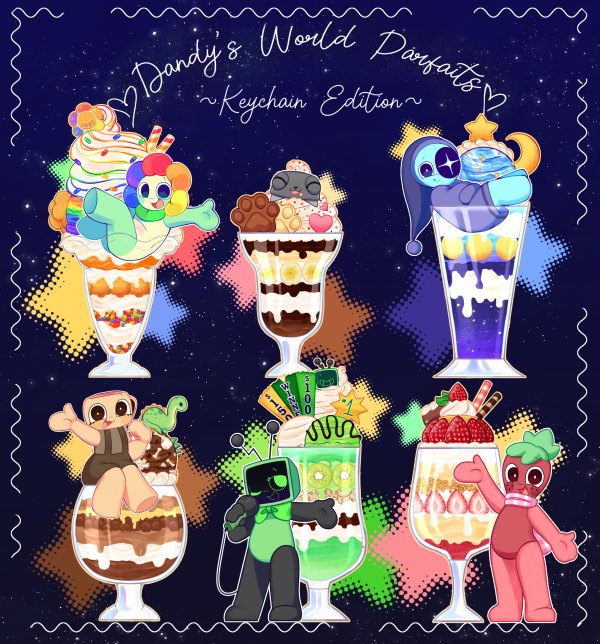 Dandy's World Parfait Keychain Bundle batch 1
