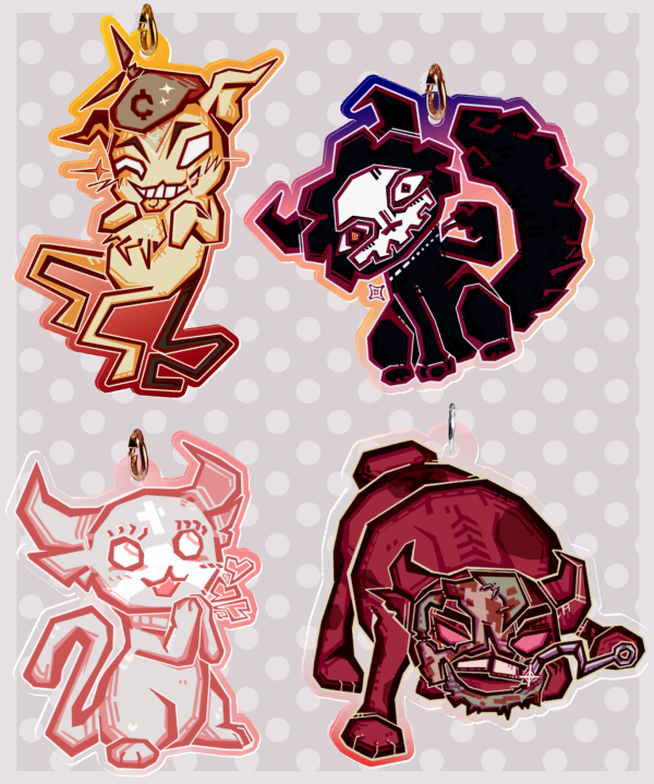 Mewgenics Act 2 Cat Minibosses Keychain Bundle