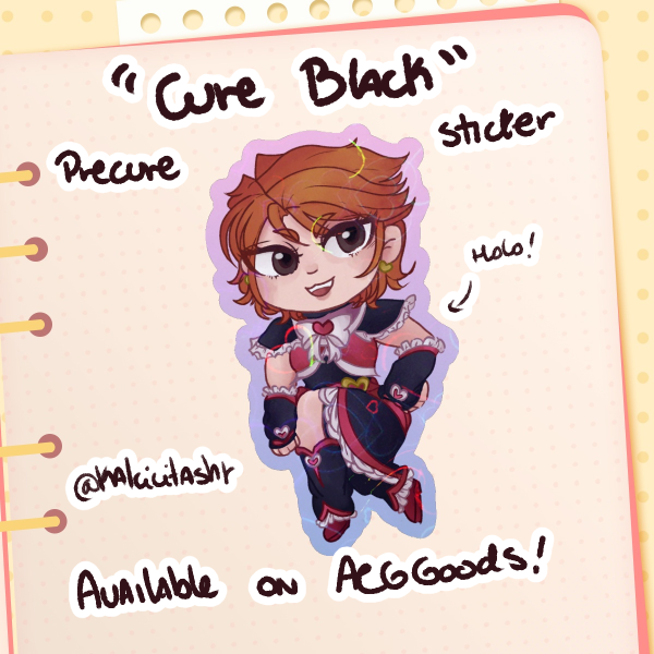 Cure Black - Precure Holo Sticker