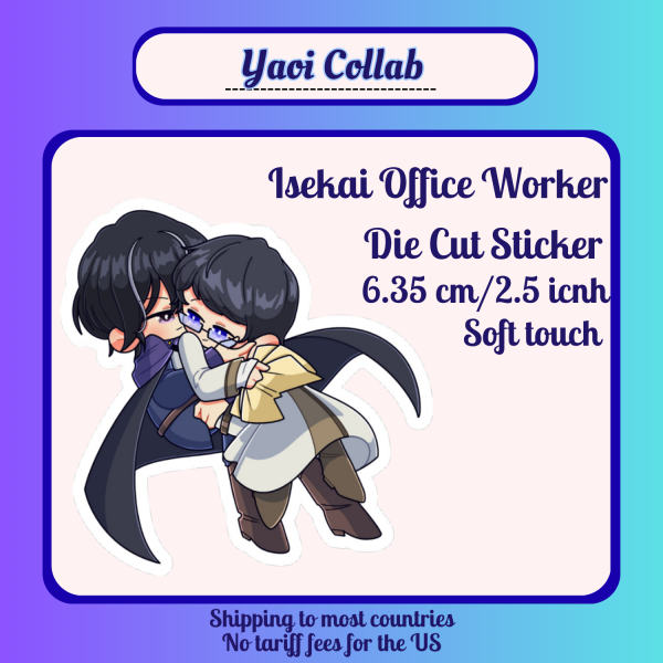 Isekai Office Worker || 2.5inch Soft Touch Sticker || Yaoi Collab