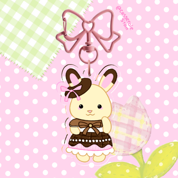 Sylvanian Families Chocolate Bunny Clear Acrylic Keychain