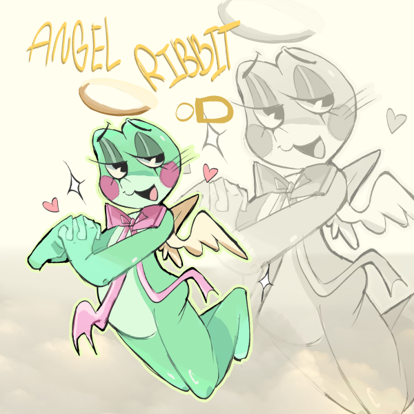 Ribbit Angel Keychain