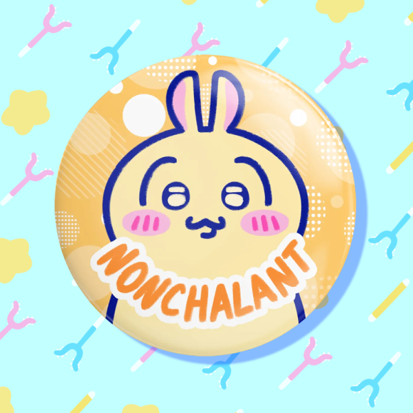 Holographic Nonchalant Usagi Badge
