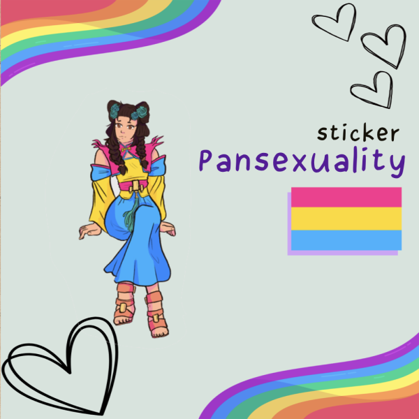 Pansexual Character Clear Vinyl Die Cut Stickers