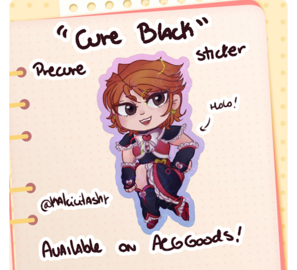 Cure Black - Precure Holo Sticker