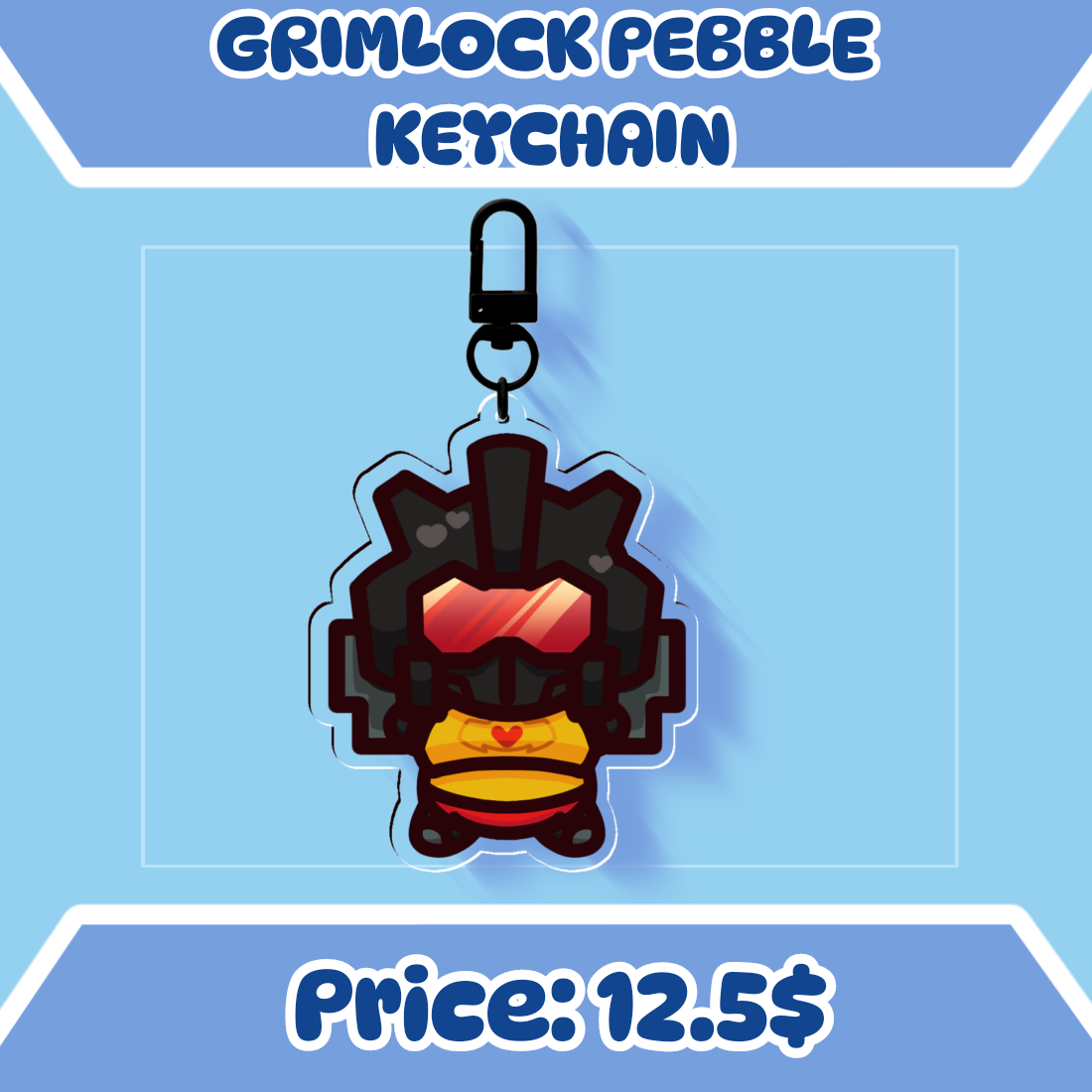 Grimlock Pebble Keychain