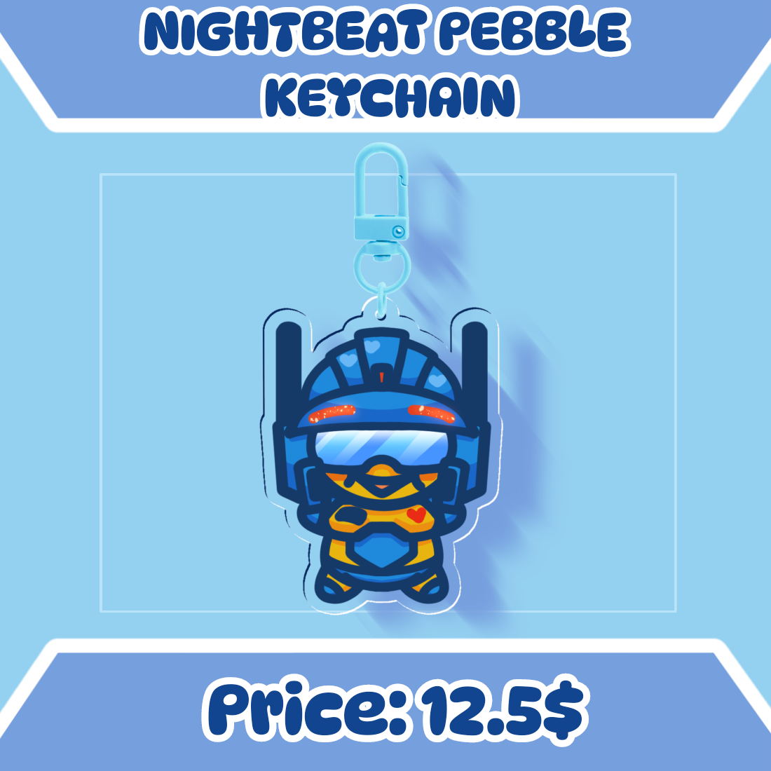 Nightbeat Pebble Keychain