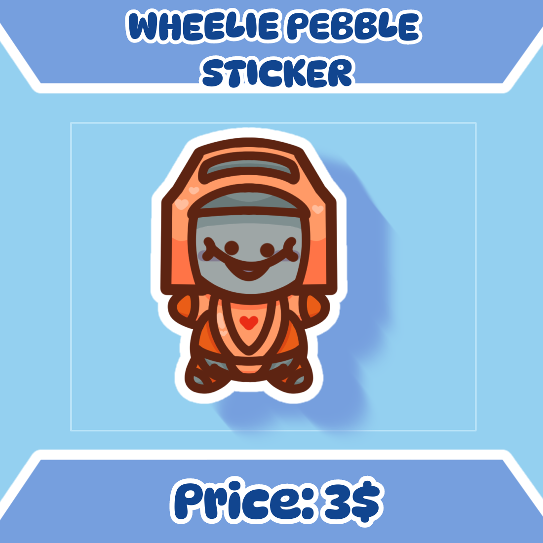 Wheelie Pebble Sticker