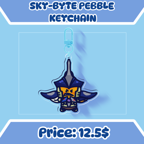 Sky-Byte Pebble Keychain