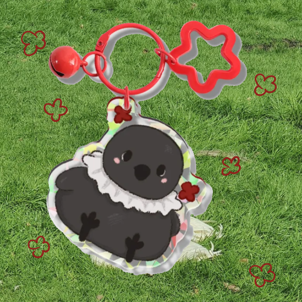 Grumpy Crow Keychain