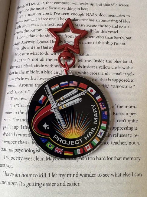 Project Hail Mary Double Sided Mission Patch Keychain