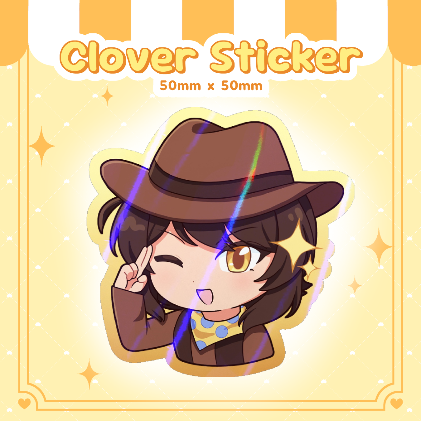 Clover Die Cut Sticker 💛🍀 (Undertale Yellow)