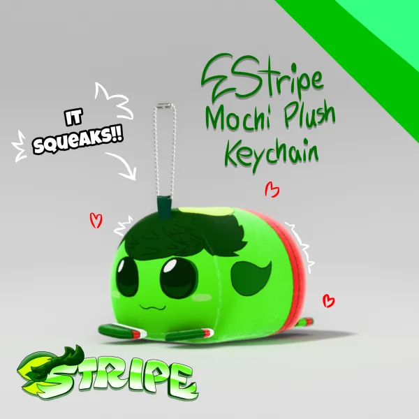 Stripe Planty Mochi Plush Keychain