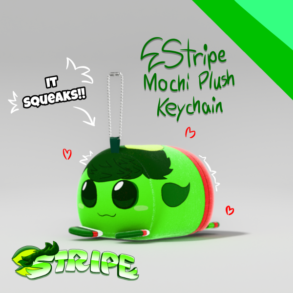 Stripe Planty Mochi Plush Keychain