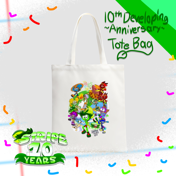 Stripe 10 Developing Years Canvas Tote Bag