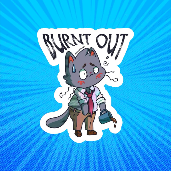 Burnt Out Cat Sticker