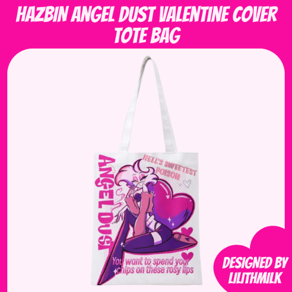 Hazbin Hotel Angel Dust Valentine Cover Full-print Canvas Tote Bag