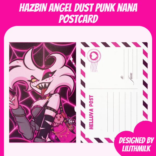 Hazbin Hotel Angel Dust Punk Nana Postcard