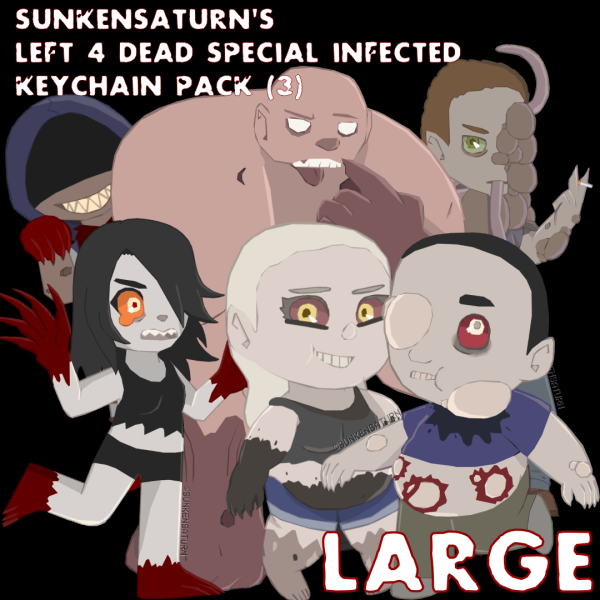 L4D LARGE Special Infected Keychain Pack 3