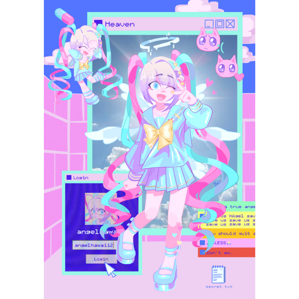 needy streamer overload (kAngel🪽) A4 Poster Print