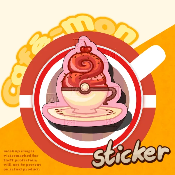 Café-mon! strawberry swirl treat ✧ Sticker