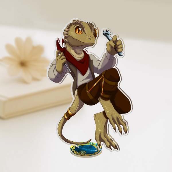 D&D Actificer Lizard Acrylic Standees