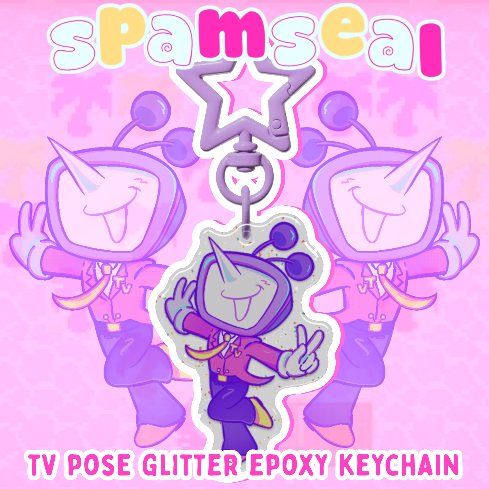 TV Pose epoxy acrylic keychain