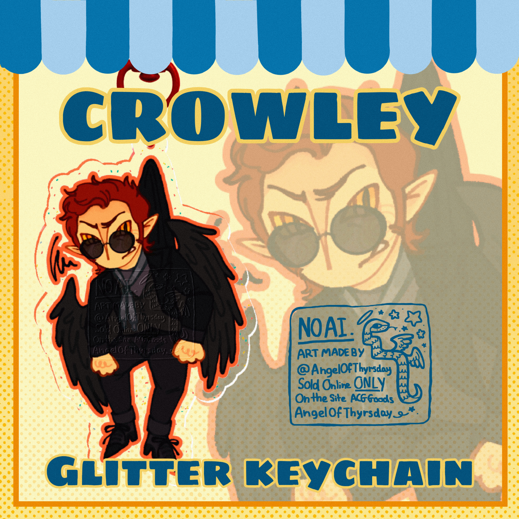 Crowley Good omens — Glitter Acrylic Keychains