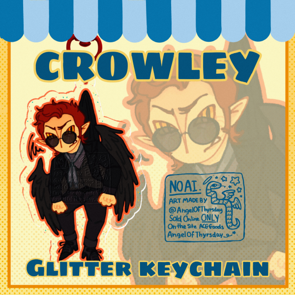 Crowley Good omens — Glitter Acrylic Keychains