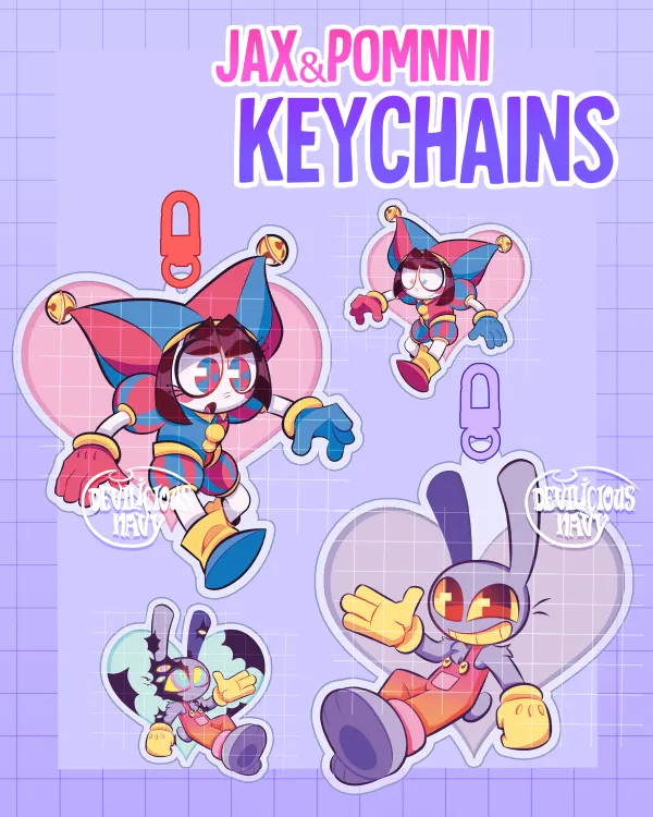 Funnybunny Heart Double-Sided Clear Acrylic Keychains