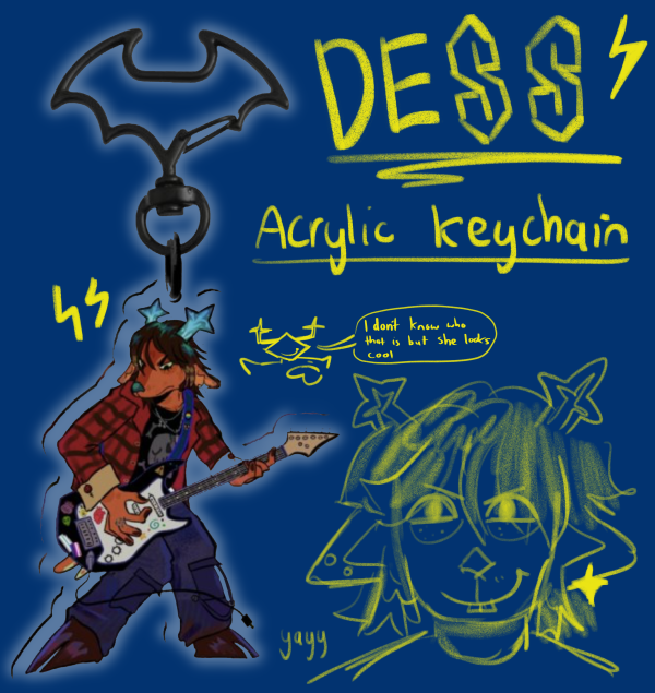 Dess Electric Guitar Keychain
