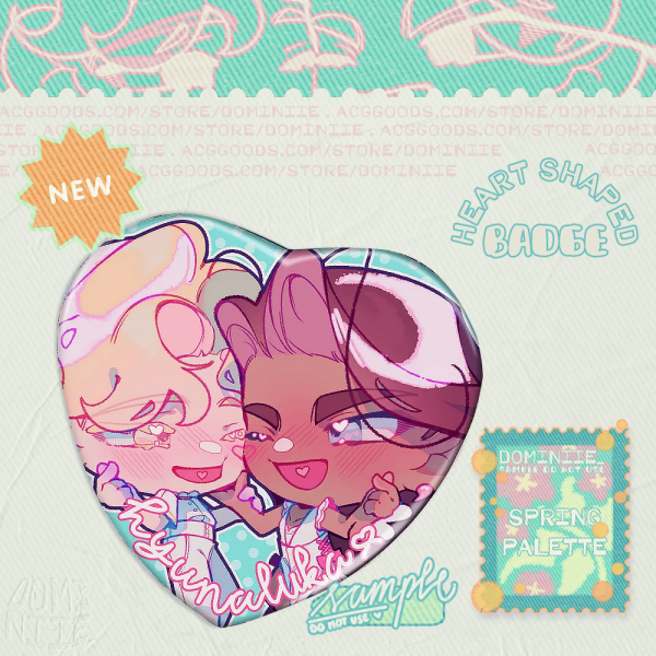 HyunaLuka Valentine's Day 𖹭 Heart Shaped Badge