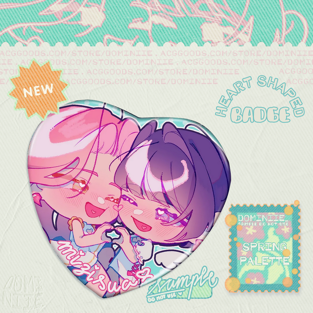 MiziSua Valentine's Day 𖹭 Heart Shaped Badge