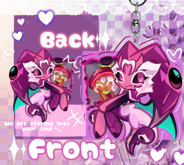 Double sided Lychee Dragon & Mangosteen Cookie Clear Acrylic Keychains