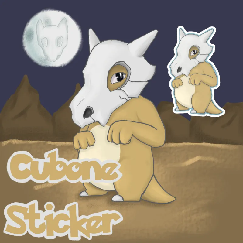 Pokémon Cubone Die cut Sticker by FerretVoid - ACGGOODS