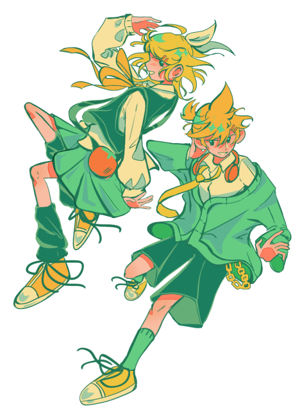 KAGAMINE Rin and Len Matching Duo Keychain Set