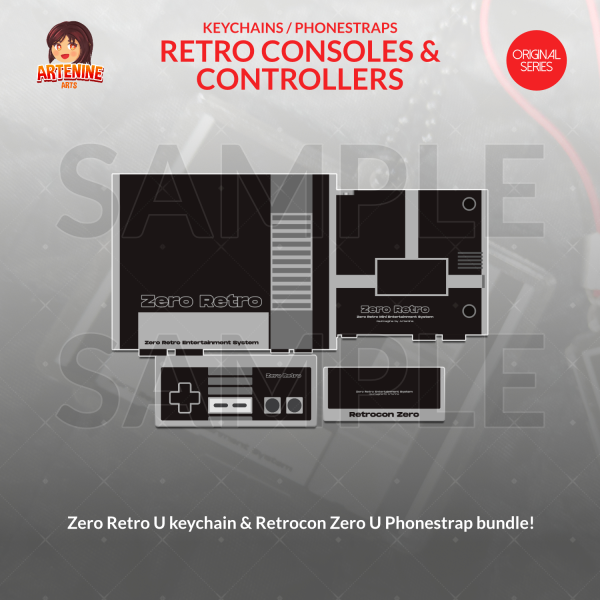Artenine Originals - Zero Retro U & Retrocon Zero U keychain & phonestrap bundle