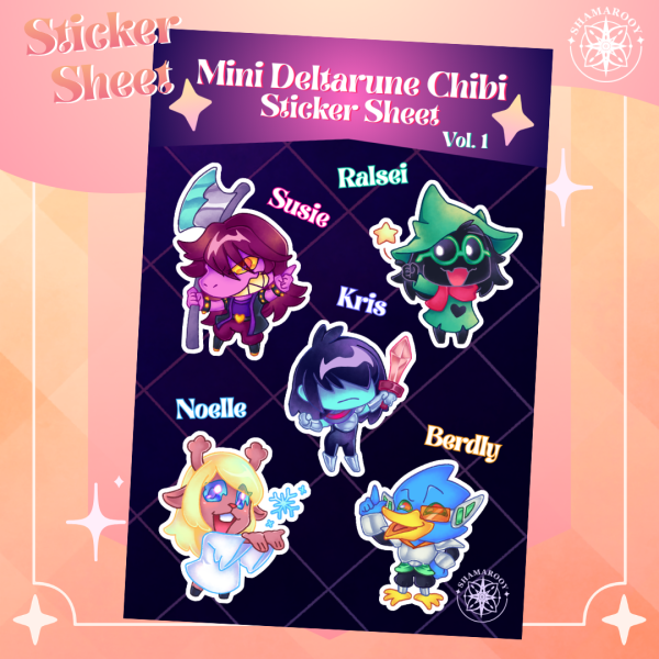 [Deltarune] Vol.1 Mini Deltarune Chibi Sticker Sheet