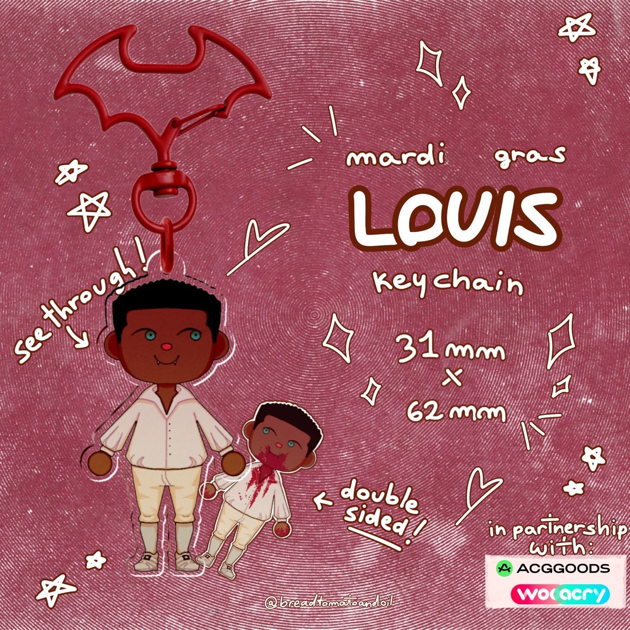 "AC Mardi Gras Louis" Clear Acrylic Keychain
