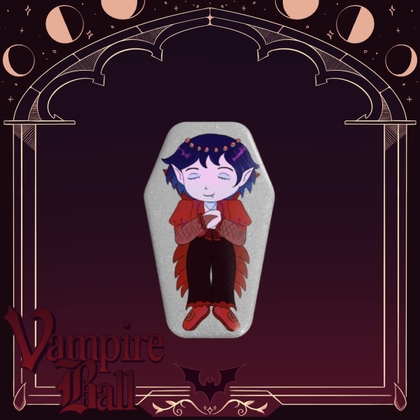 Marceline Coffin Shape Holographic Badges