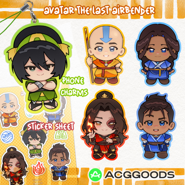 Legend of Aang: The Last Airbender Charms + Stickers Bundle