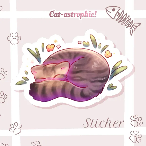 Sleepy Cat - Sticker