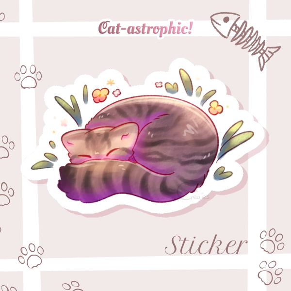 Sleepy Cat - Sticker