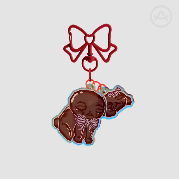 Mewgenics Fancy Bow Stem Cat / Clot 2 Piece Keychain
