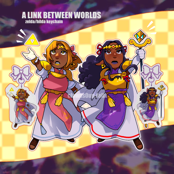 🌗ALBW Zelda/Hilda double sided Keychain