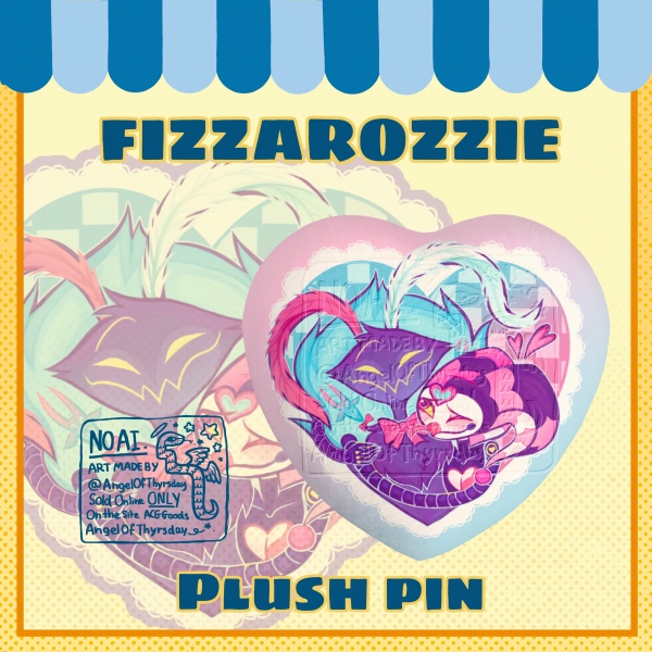 FizzarOzzie heart plush pin! — Heart Shape Plush Badge